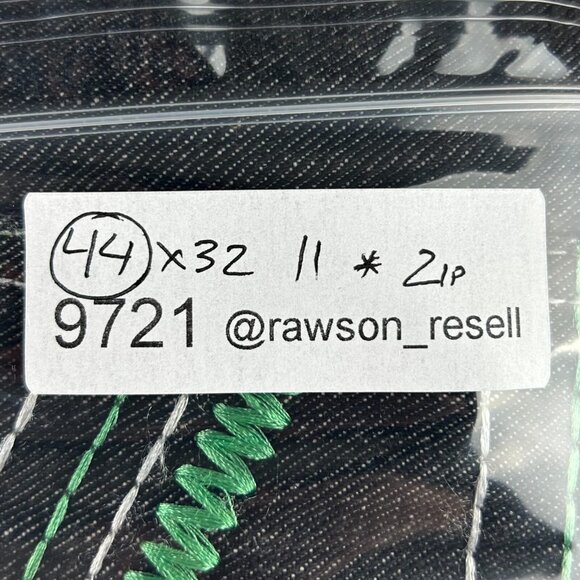 Qruel Baggy Y2K Jeans 44x32 Stitched Pockets Black Gothic Baggy Drag Skater READ - Picture 9 of 9